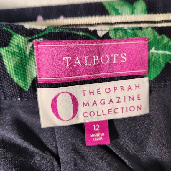TALBOTS The Oprah Magazine Feminine Romantic Preppy Blue Floral Skirt Size 12. - Picture 12 of 16
